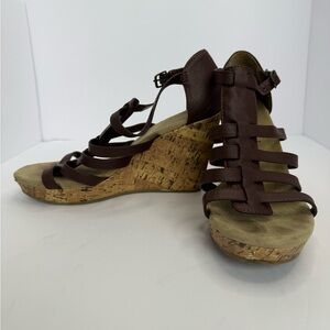 Old Navy brown and imitation cork gladiator wedge‎ sandal